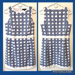 Brooks Brothers 346 Blue Bamboo Trellis Cotton Sheath Dress